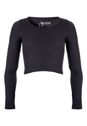 Older Girl Charcoal Seamless Long Sleeved Top