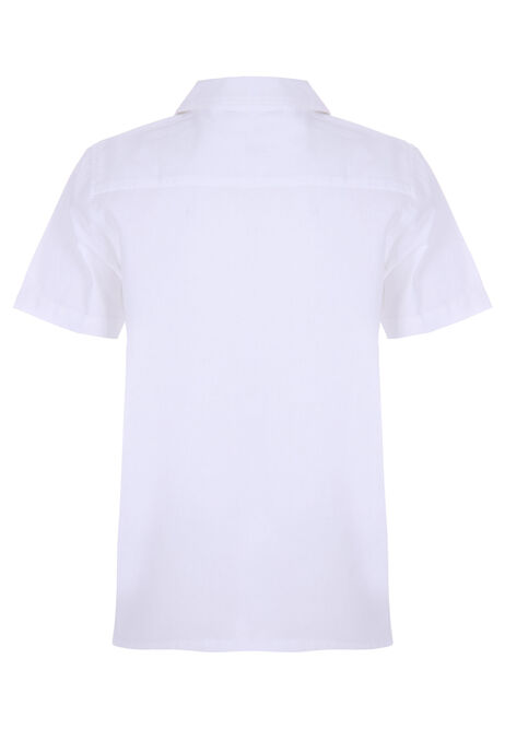 Older Boys White Palm Print Short Sleeve Shirt