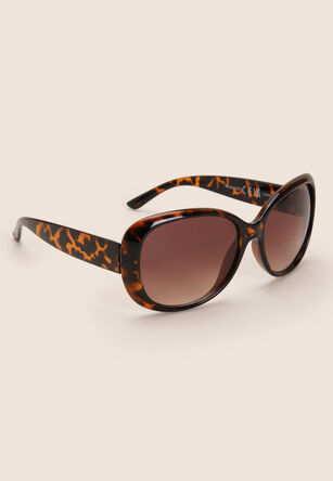 Womens Brown Tortoiseshell Square Sunglasses
