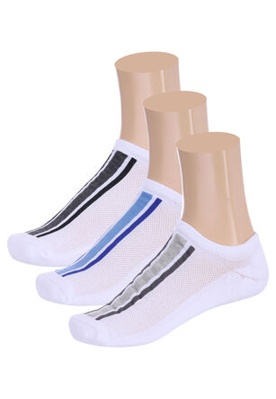 Mens 3pk White Cushioned Footlets