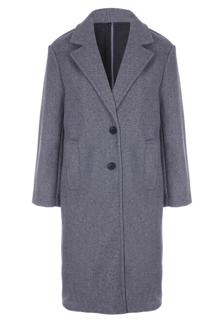 Womens Grey Longline Formal Coat