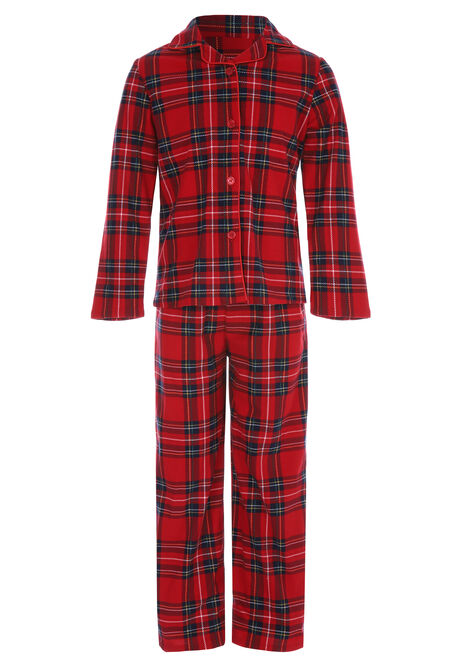 Kids Unisex Red Check Family Christmas Pyjama Set