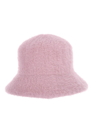 Womens Light Pink Eyelash Bucket Hat 