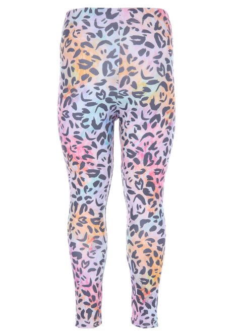 Younger Girls Multi-Coloured Leopard Print Active Leggings