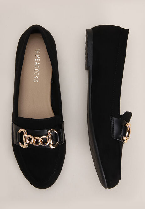 Womens Black Slip-On Loafers
