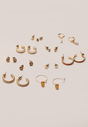 Womens 10pk Gold Earrings Set