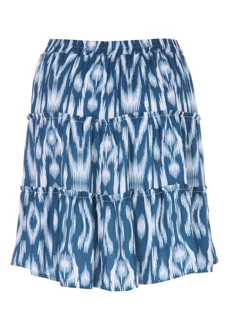 Womens Blue Ikat Co-ord Mini Skirt