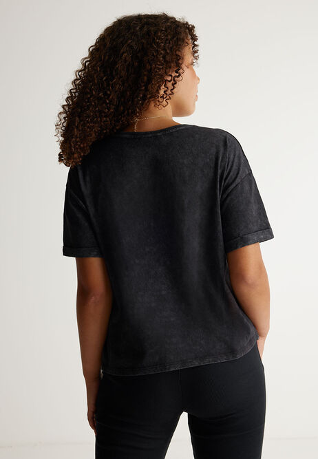 Older Girls Grey Graphic Cropped T-Shirt