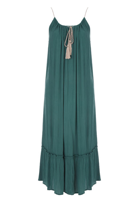 Womens Green Cheesecloth Dress