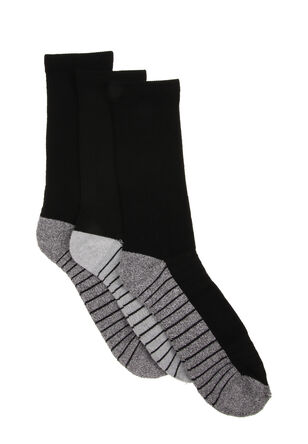 Mens 4pk Black & Grey Sports Socks 