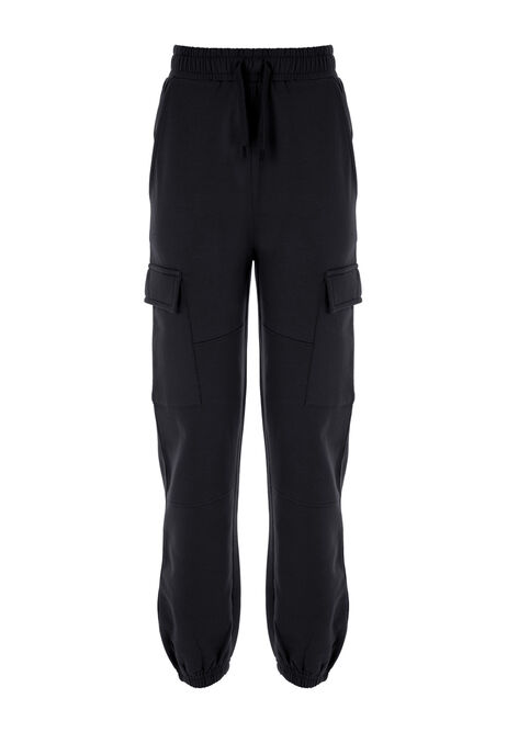 Older Boys Black Cargo Joggers