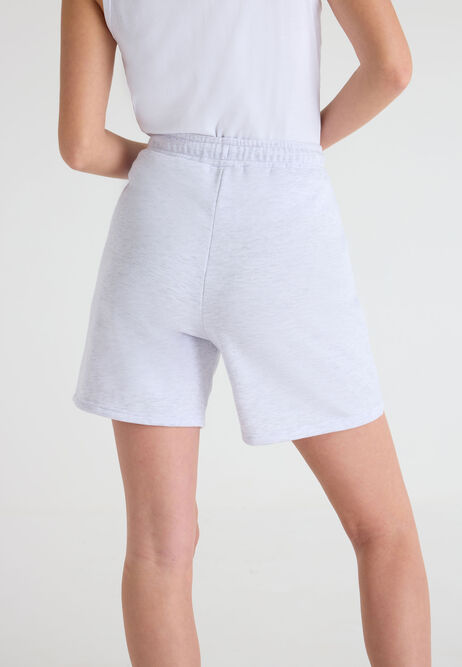 Womens Grey Marl Longline Casual Shorts
