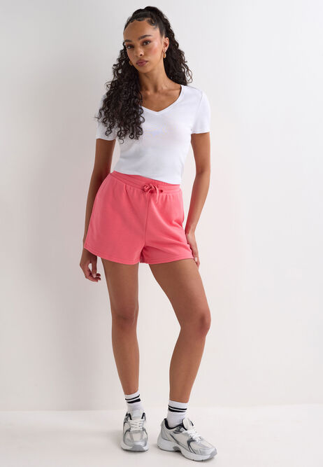 Womens Pink Loopback Sweat Shorts