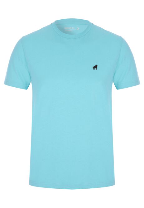 Mens Teal Crew Neck Basic T-Shirt