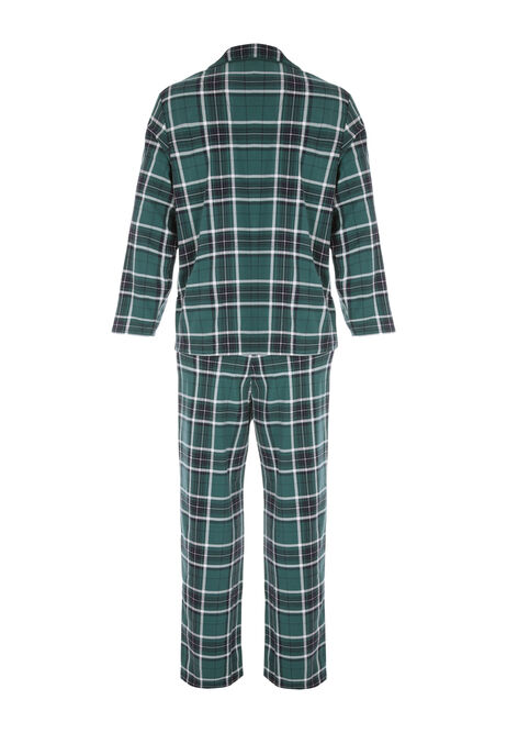 Mens Dark Green & Navy Check Pyjama Set