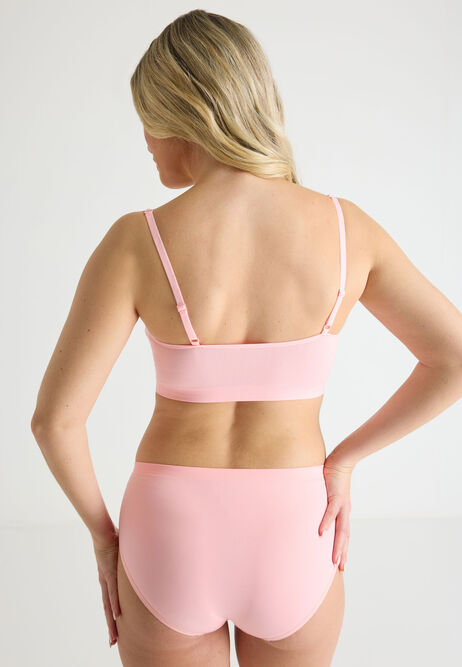 Womens Coral Pink Thin Strap Crop Top