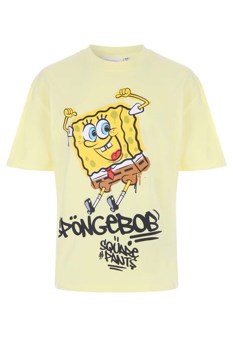Older Boys Yellow Spongebob Graphic T-Shirt