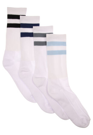 Mens White Stripe Fashion Ankle Socks