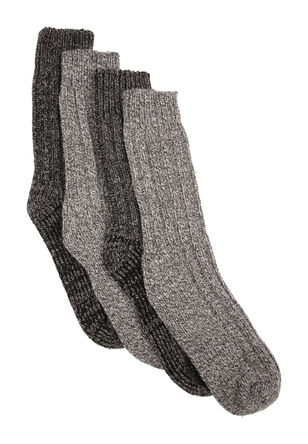 Mens 2pk Grey Chunky Socks
