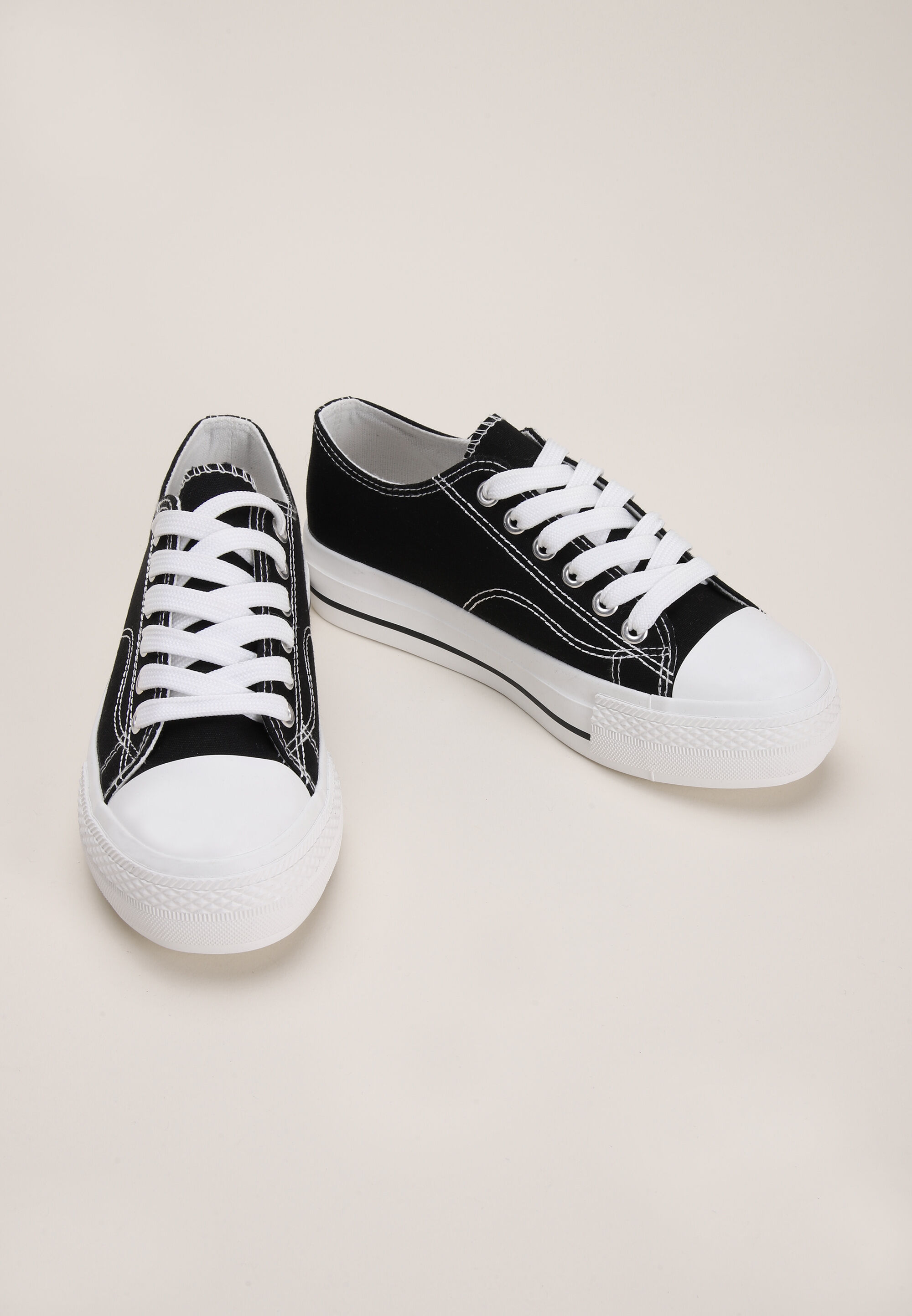 Older Girls Black Canvas Lace Up Trainers | Peacocks
