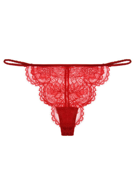 Womens Red Lace Tanga Briefs