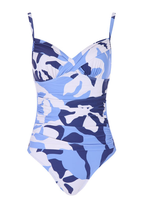 Womens Blue Floral Swimsuit