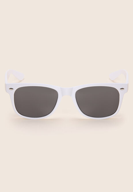Girls White Retro Sunglasses