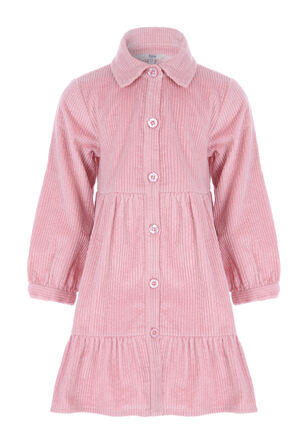 Younger Girls Pink Cord Shirt Dress 