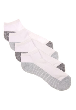 Boys 4pk White Heel N Toe Trainer Socks