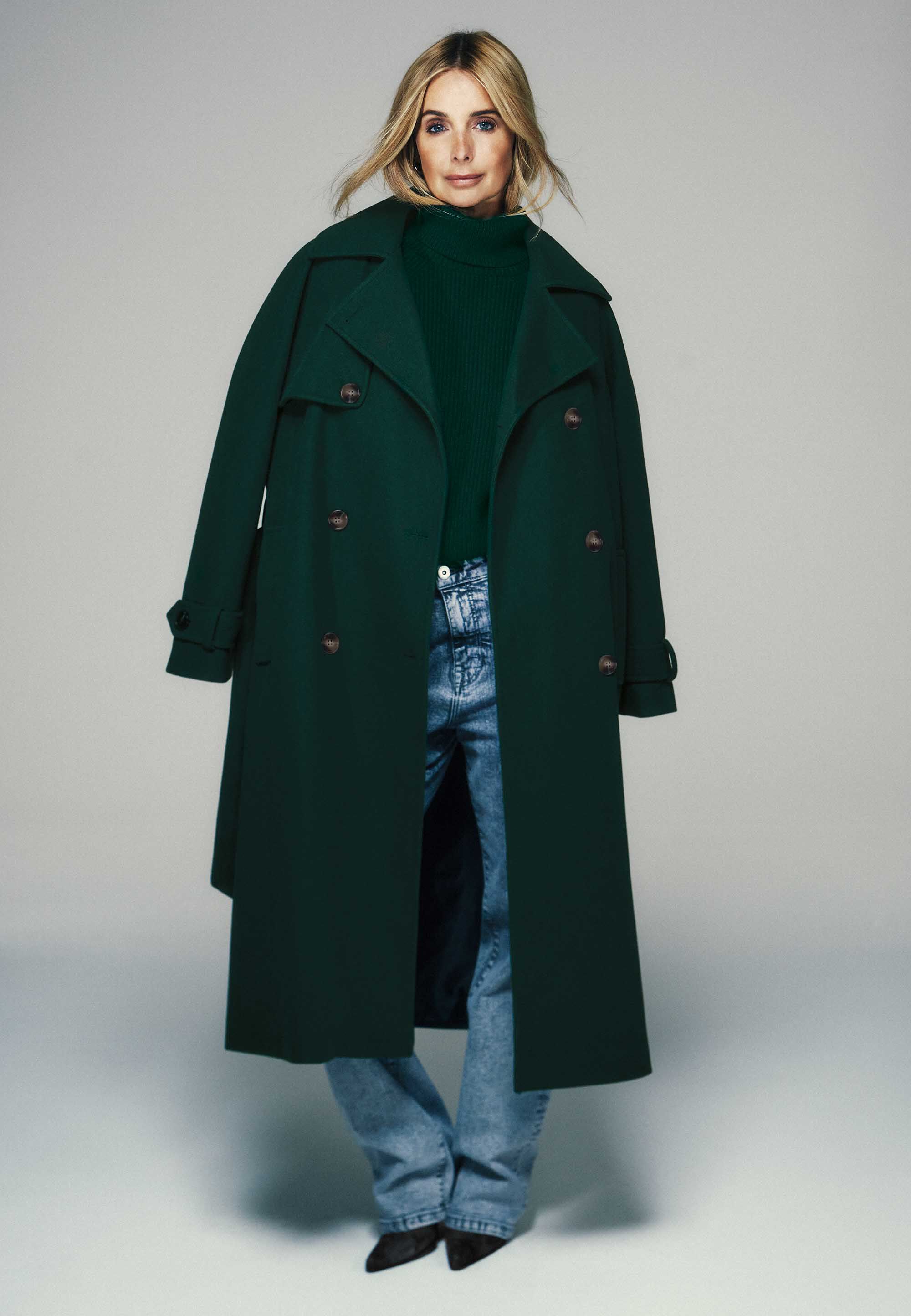 Womens Dark Green Button Wrap Belted Coat Peacocks