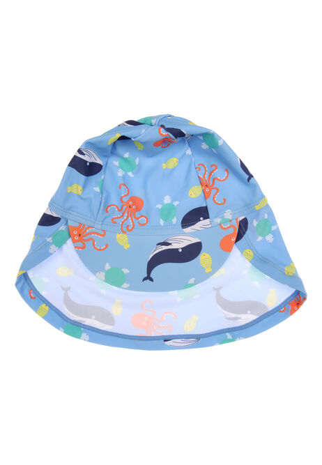 Baby Boy Blue Nautical Sun Safe Swimsuit & Hat