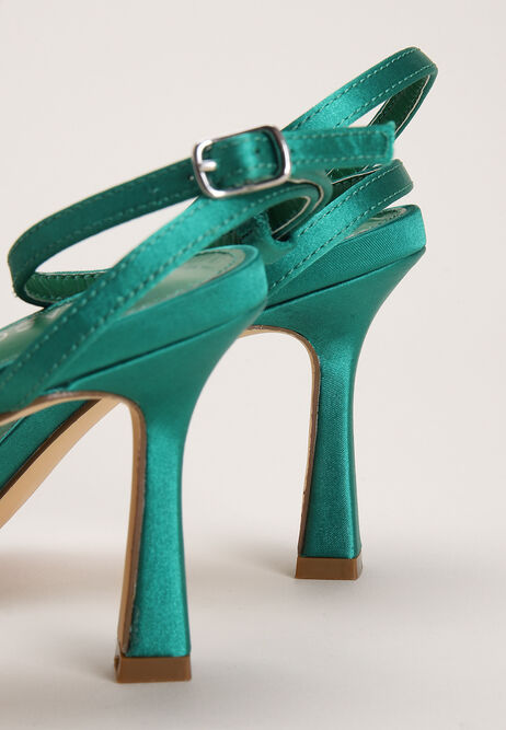 
Womens Green Diamante Jewel Strap Sandals