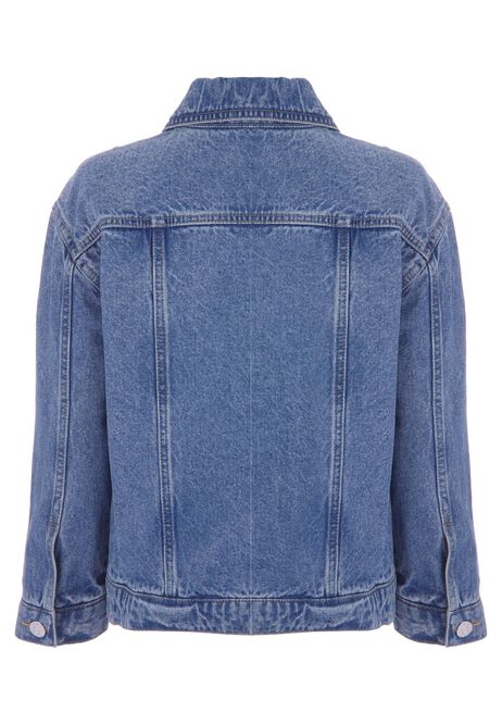 Older Girls Oversized Blue Denim Jacket