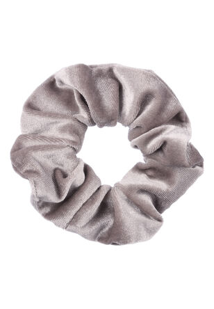 Womens Grey Velvet Scrunchie
