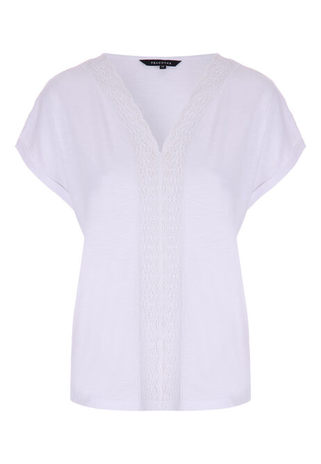 Womens White Lace T-Shirt | Peacocks