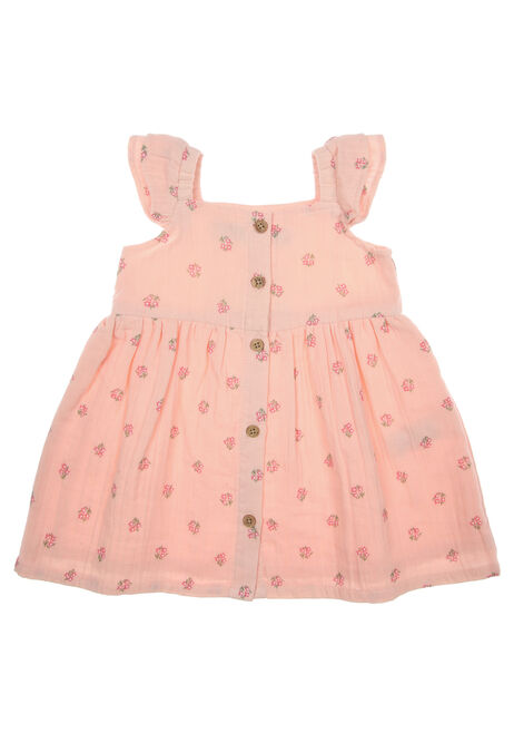 Baby Girls Pink Floral Dress and Cardigan Set