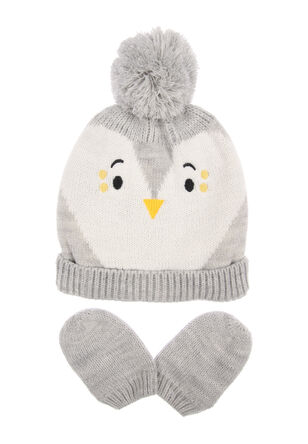 Baby Penguin Hat & Mittens Set