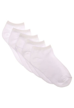 Girls 5pk White Trainer Socks
