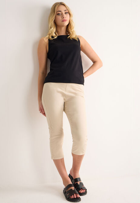 Womens Kate Ecru Crop Jeggings