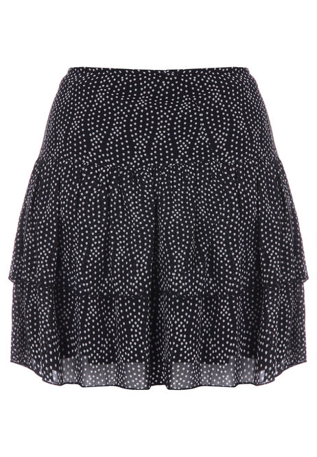 Womens Black & White Spot RA RA Skirt