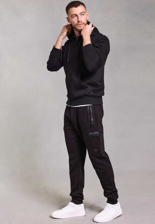Mens Plain Black Sport Style Joggers