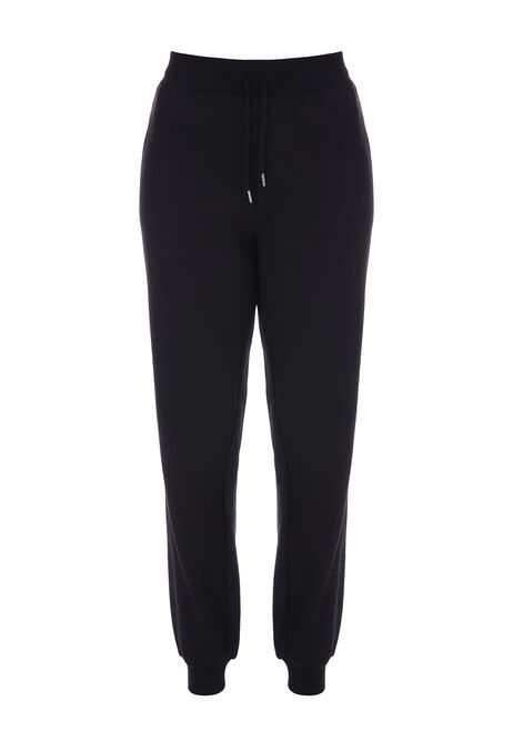 Womens Black Cuffed Ankle Joggers