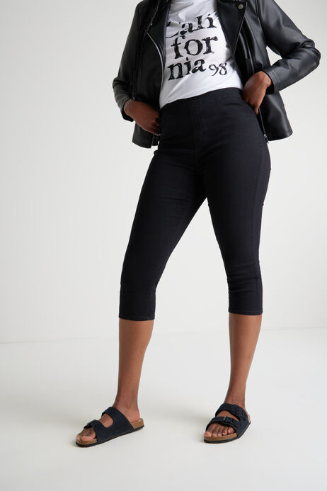 Womens Black Kate Jeggings Cropped 
