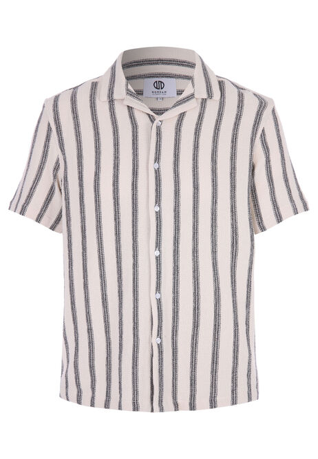 Mens Natural Stripe Oxford Shirt