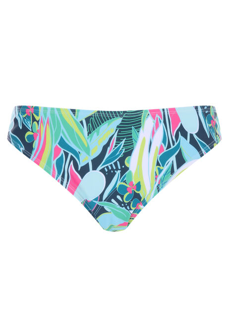 Womens Lime Tropical Floral Print Bikini Briefs