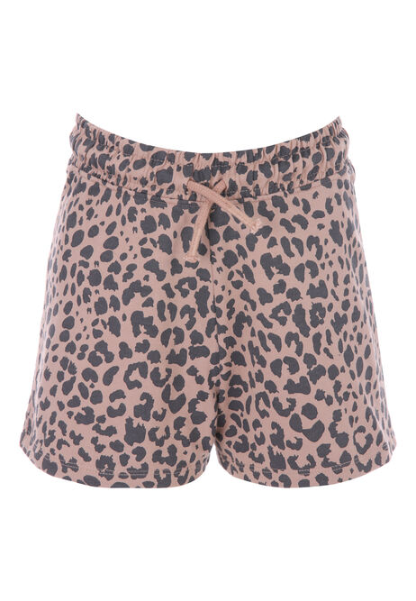 Older Girls Brown Leopard Print Shorts