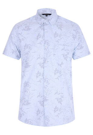 Mens Blue Floral Oxford Shirt