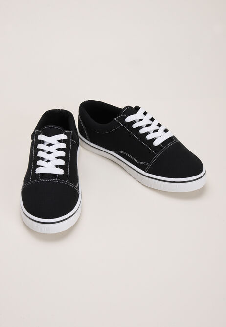 Older Boys Monochrome Casual Skater Trainers