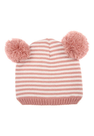 Baby Girls Pink Stripe Beanie Hat