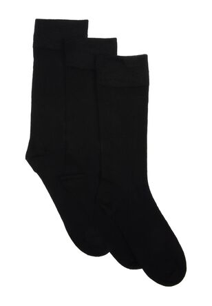 Mens 3pk Plain Black Super Soft Socks